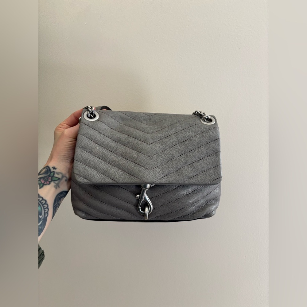 Rebecca Minkoff Small Edie Crossbody in Stone Grey - Picture 3 of 12